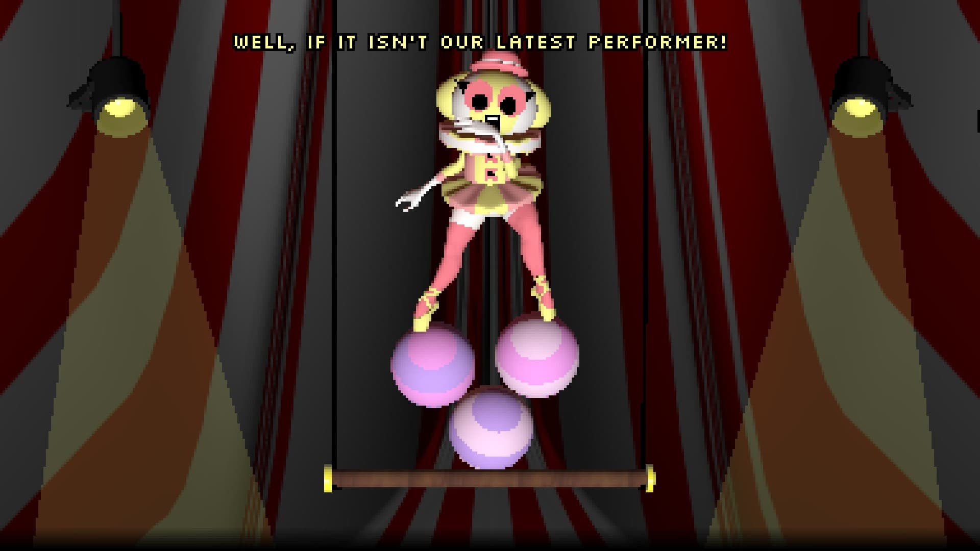 Trapezist performing on the circus stage before the achievement branch
